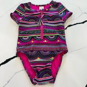 Cat & Jack Hot Pink Multicolor Patterned baby Girls Swimsuit